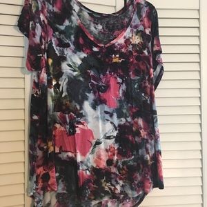 Floral plus size dressy tee